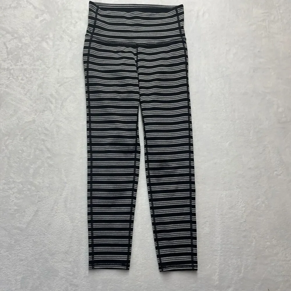 ATHLETA Chaturanga Striped Crop Leggings Women’s XXS Fitness Yoga Athletic‎